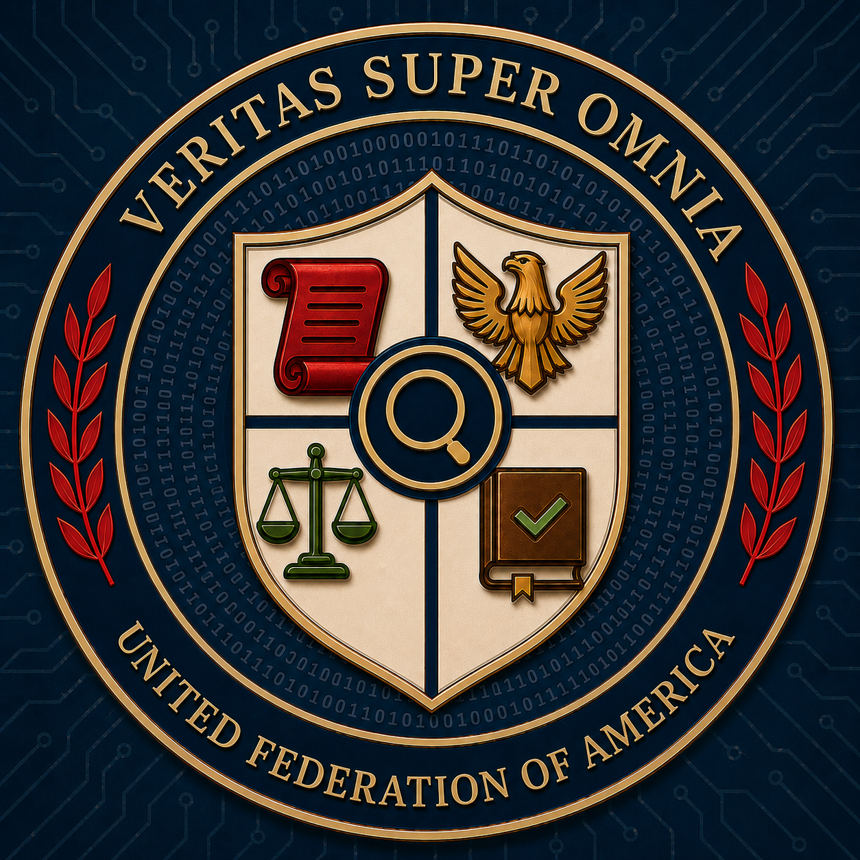 Veritas Super Omnia national seal for the United Federation of America